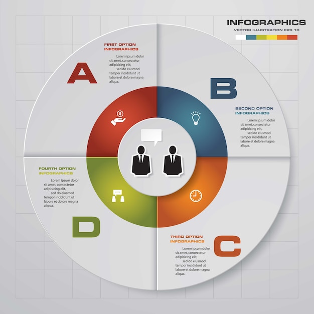 4 options presentation infographics template.