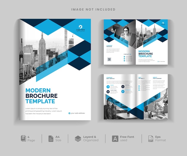 4 pagina's clean amp minimaal multifunctioneel tweevoudig brochureontwerp of bedrijfsbrochureontwerp