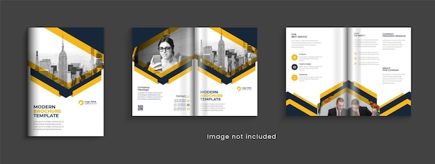 Vector 4 pagina's schoon en minimaal multifunctioneel tweevoudig brochureontwerp, a4 bedrijfsbrochure ontwerpsjabloon