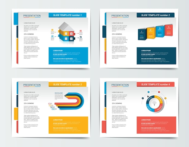 4 presentation business templates Infographics for leaflet poster slide magazine book brochure website print