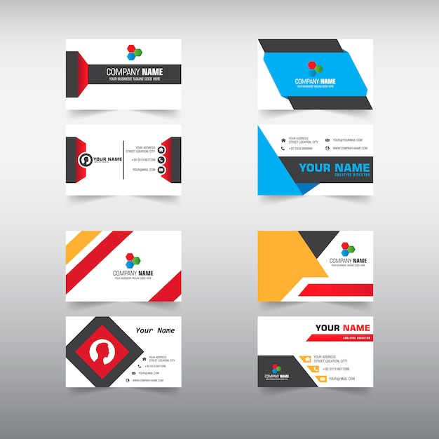 Vector 4 set business card template