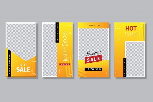 4 sets of social media story design templates for sales