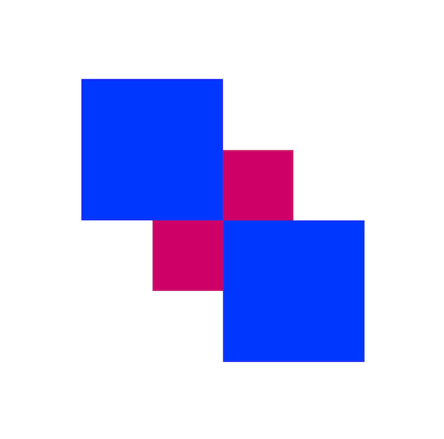 4 square icon with blue and red colors