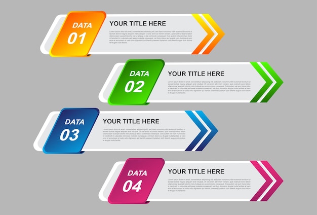 4 stages of colorful infographic elements designs for banners presentations and more