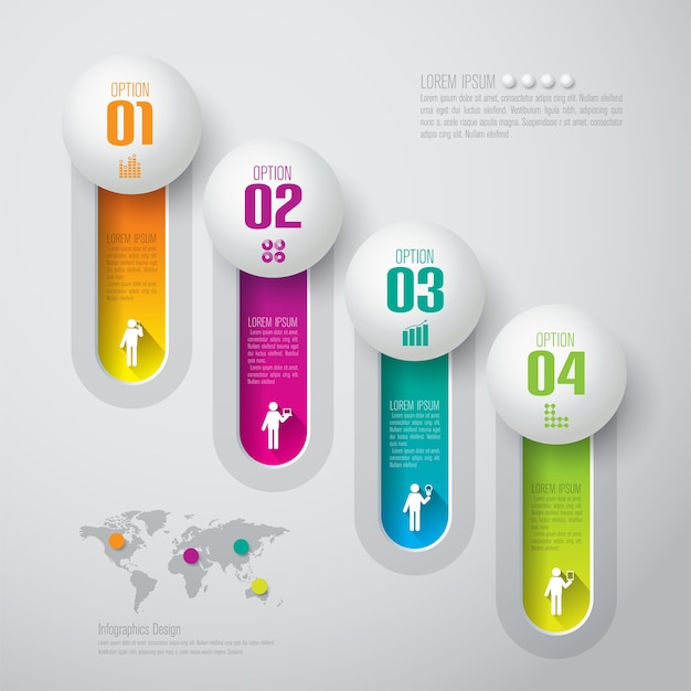 4 stappen bedrijfs infographic elementen voor de presentatie