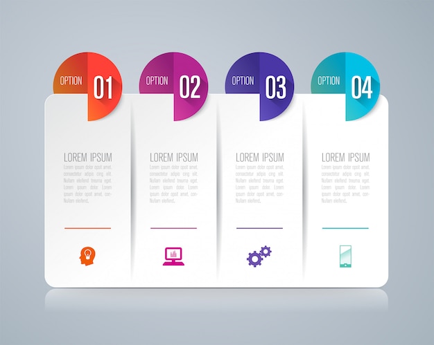 4 stappen bedrijfs infographic elementen voor de presentatie