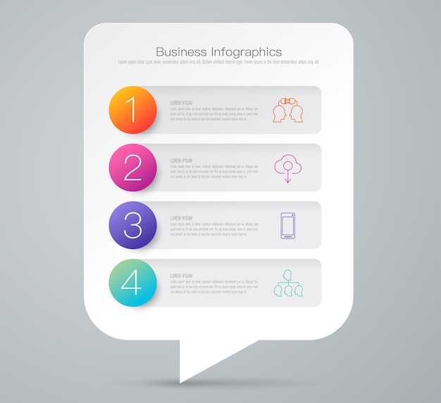 4 stappen bedrijfs infographic elementen voor de presentatie