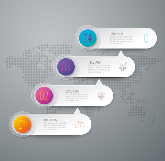 4 stappen bedrijfs infographic elementen voor de presentatie