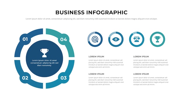 4 stappen creatieve infographic elementen