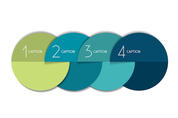 Vector 4 stappen element bellendiagram schema diagramsjabloon infographic sjabloon