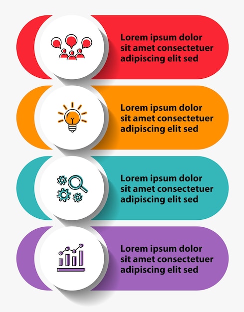 4 stappen infographic flowchart ontwerp sjabloon