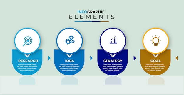 4 stappen infographic ontwerp