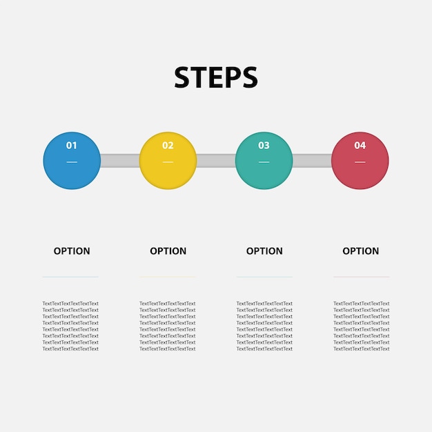 4 stappen infographic sjabloon met details