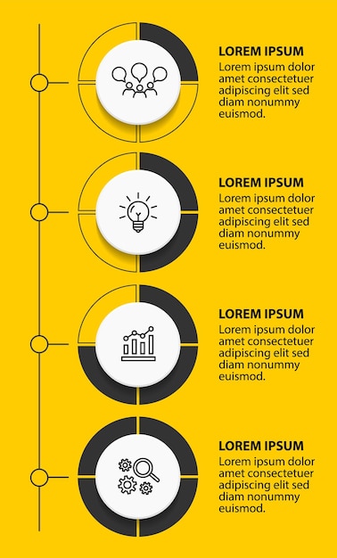 4 stappen infographic stroomdiagram ontwerpsjabloon