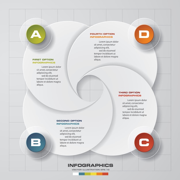 4 stappen infographics grafieksjabloon.