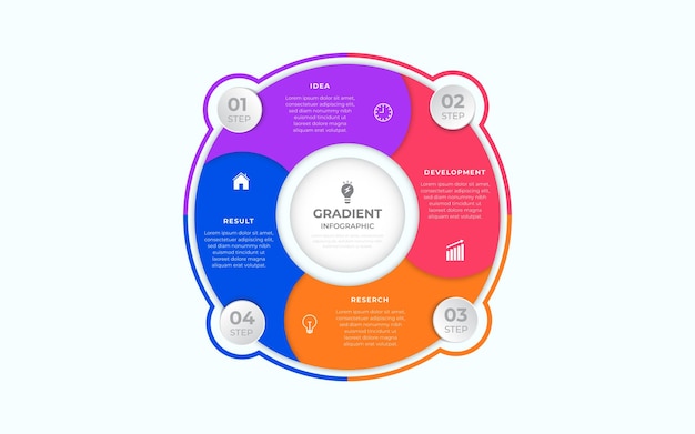 4 stappen of vier opties minimalistische premium infographics vectorsjabloon