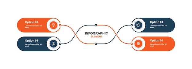 Vector 4-staps infografische sjabloon vector