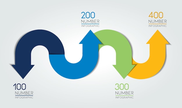 4 step arrow diagram scheme infographic