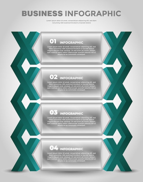 Vector 4 step business concept infographic template