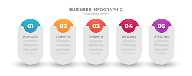 Modello di infografica aziendale piatta in 4 passaggi