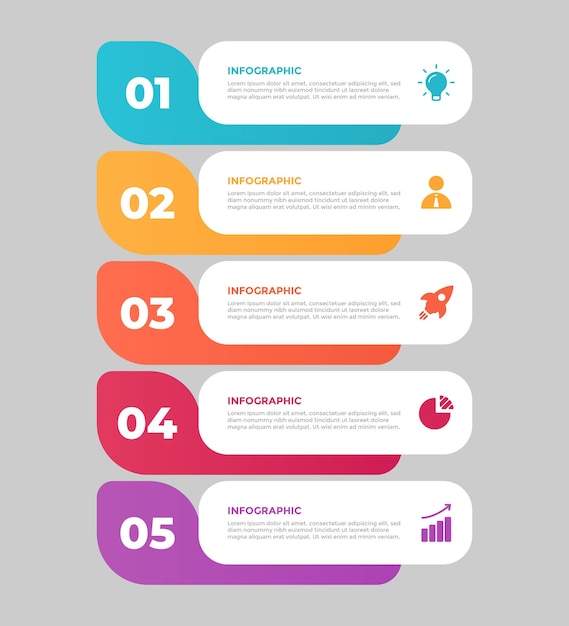 Modello di infografica aziendale piatta in 4 passaggi