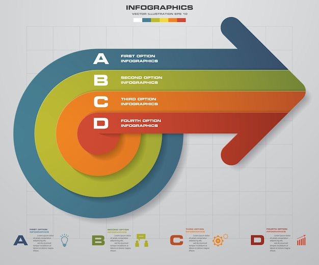 4 steps of arrow infographics template
