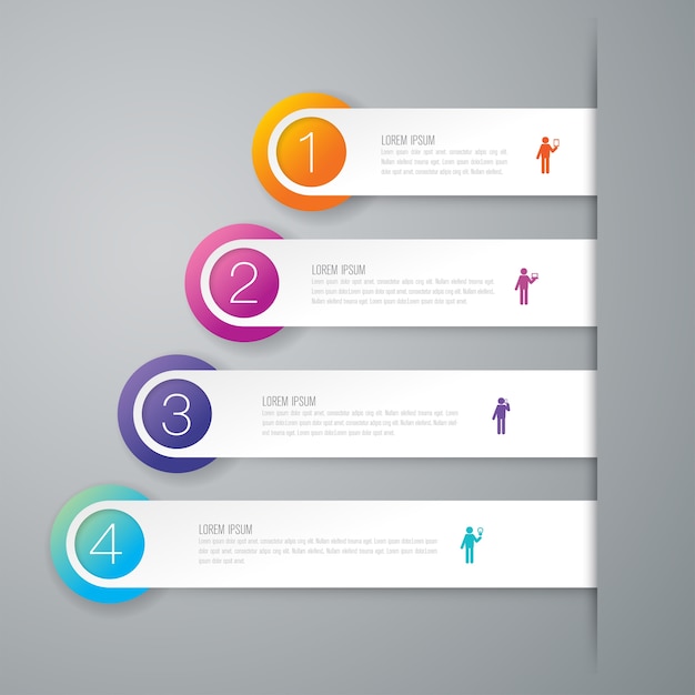 4 steps business infographic elements for the presentation