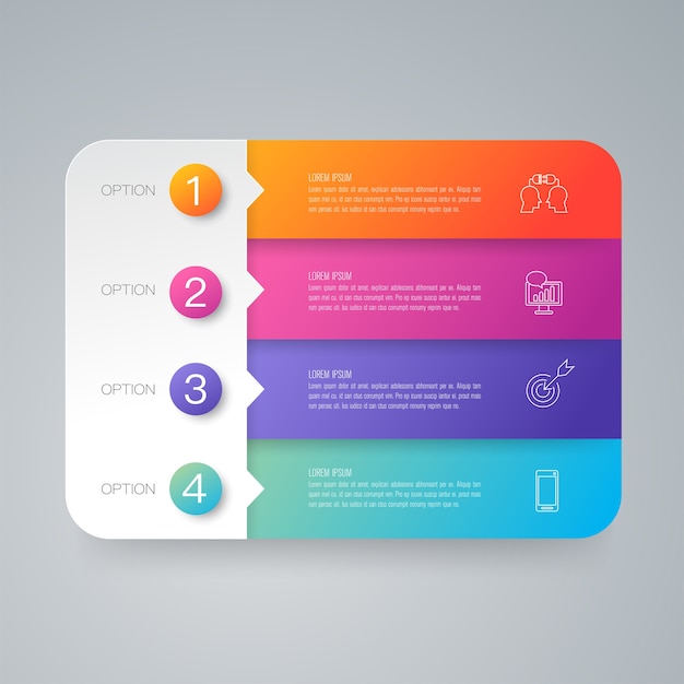 Elementi infographic di affari di 4 punti per la presentazione