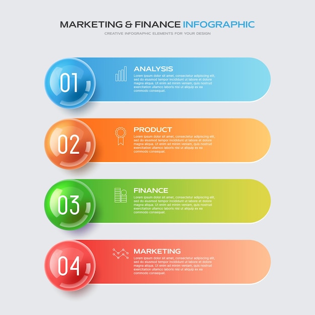 4 Steps Business infographic presentation Colorful bars chart design Statistics graphic