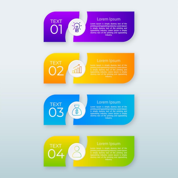 4 steps business infographics template design