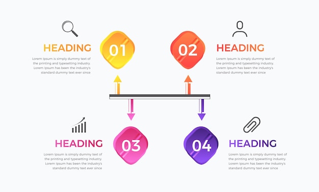 4 steps business infographics template Modern colorful infographic steps presentation and chart