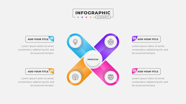 4 steps business process infographic design template