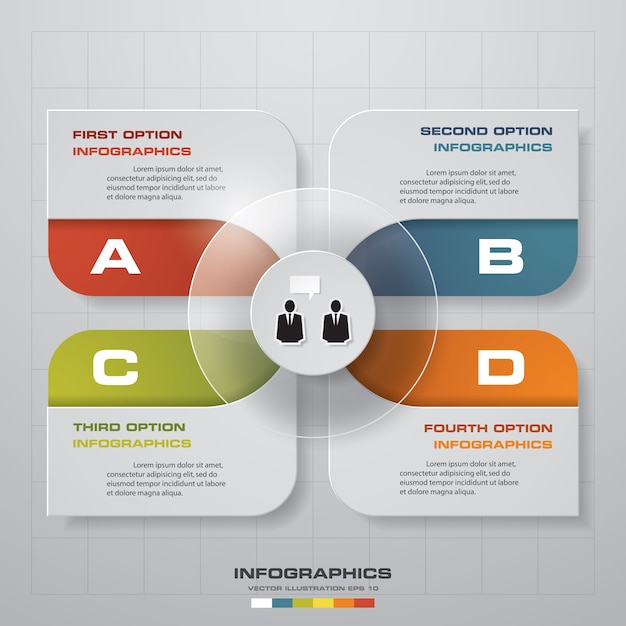 4 steps infografics chart template.