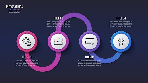 Vector 4 steps infographic design, timeline chart, presentation