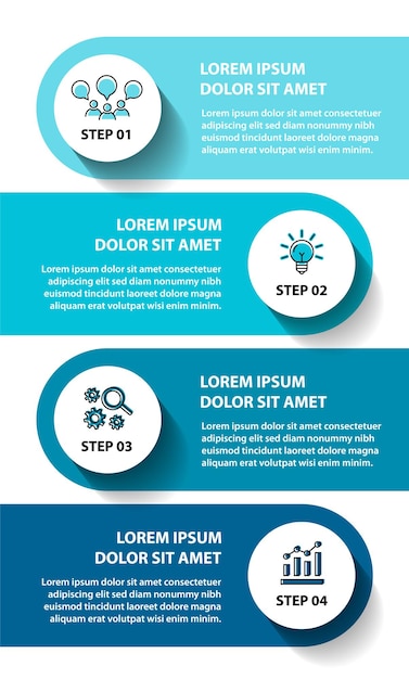 4 steps infographic flowchart design template
