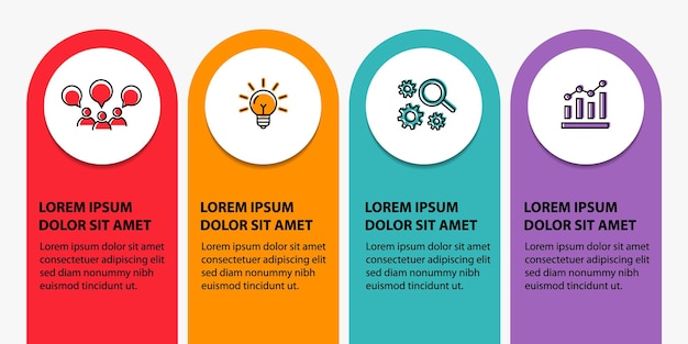 4 steps infographic flowchart design template