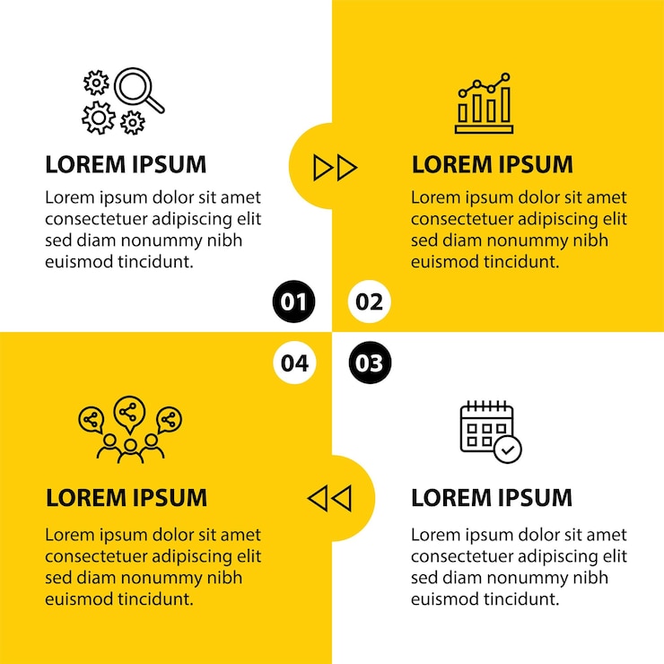 Vector 4 steps infographic flowchart design template