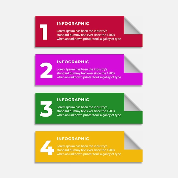 4 steps process infographic template