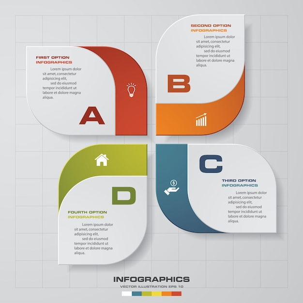 4 steps process. Infographics element for presentation