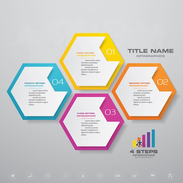 4 steps simple&editable process chart. eps 10.