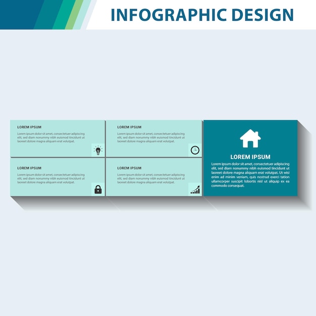 Vector 4 steps square infographic