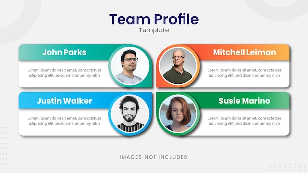 4 profilo del team o modello di revisione del feedback gratuito