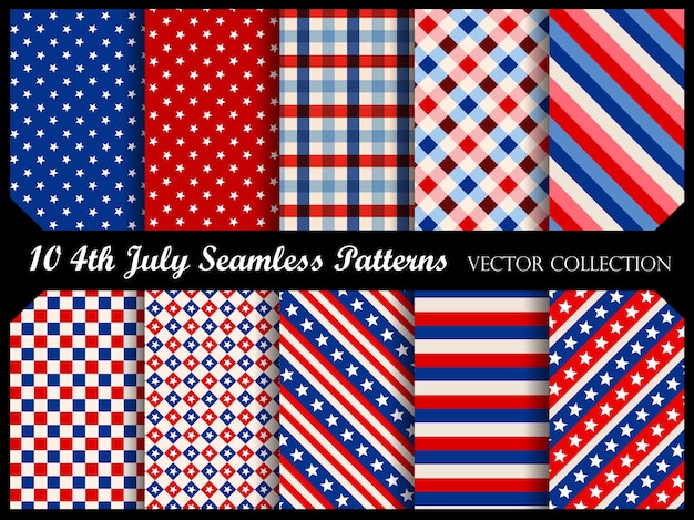 Vector 4 th july seamless patterns