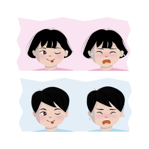 4 Vector of Baby -  Boy and girl  portraits