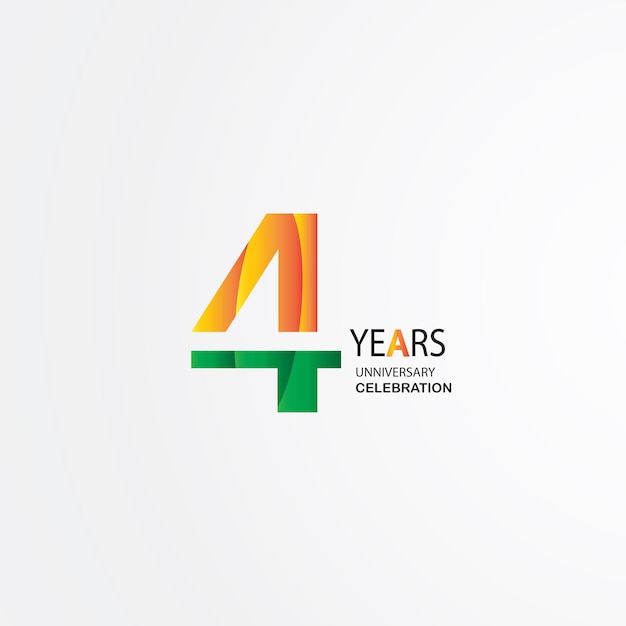 4 verjaardagsviering logo groen en rood gekleurd. achtenzeventig jaar verjaardag logo op witte achtergrond.