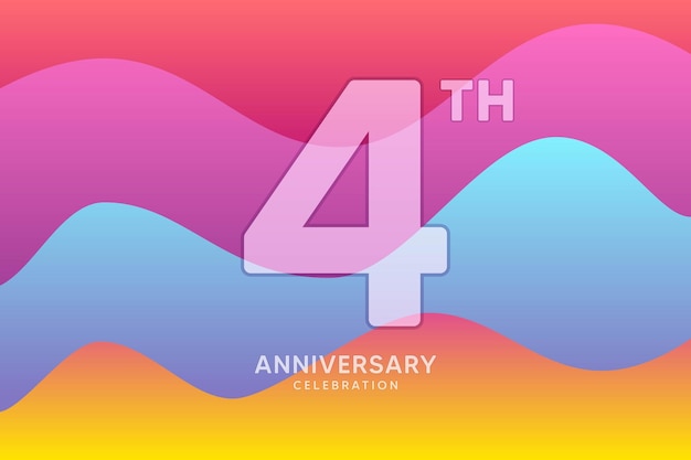 4 Year Anniversary Vector Template Design Illustration