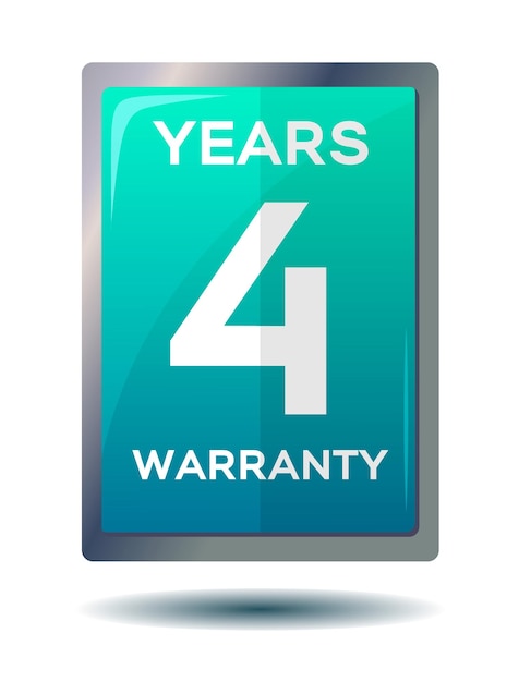 4 year warranty blue icon