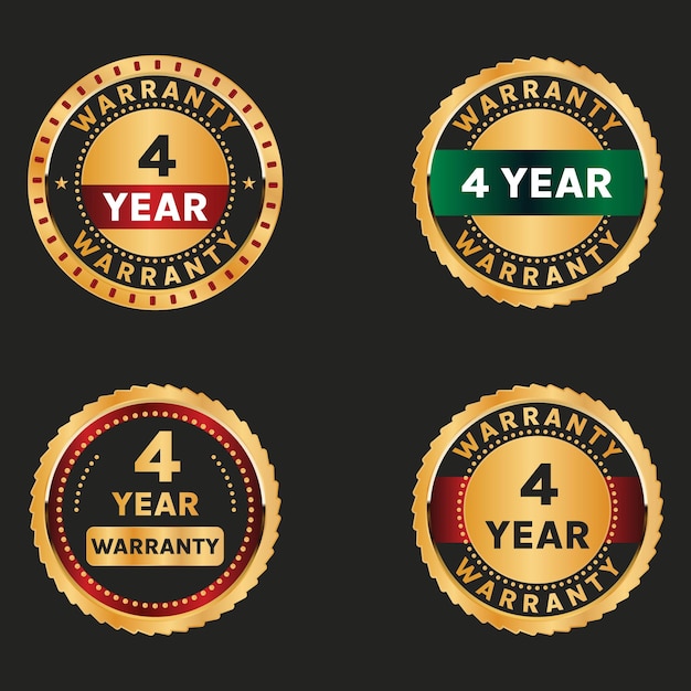 4 year warranty golden badge set