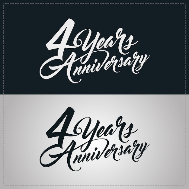 Vector 4 years anniversary celebration logotype