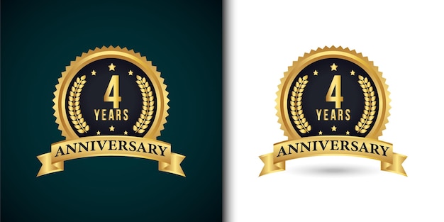 Modello di logo dell'anniversario di 4 anni